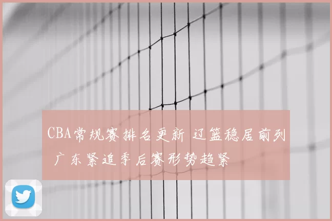 CBA常规赛排名更新 辽篮稳居前列 广东紧追季后赛形势趋紧